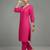 women regular thread work smart office kurta with trousers