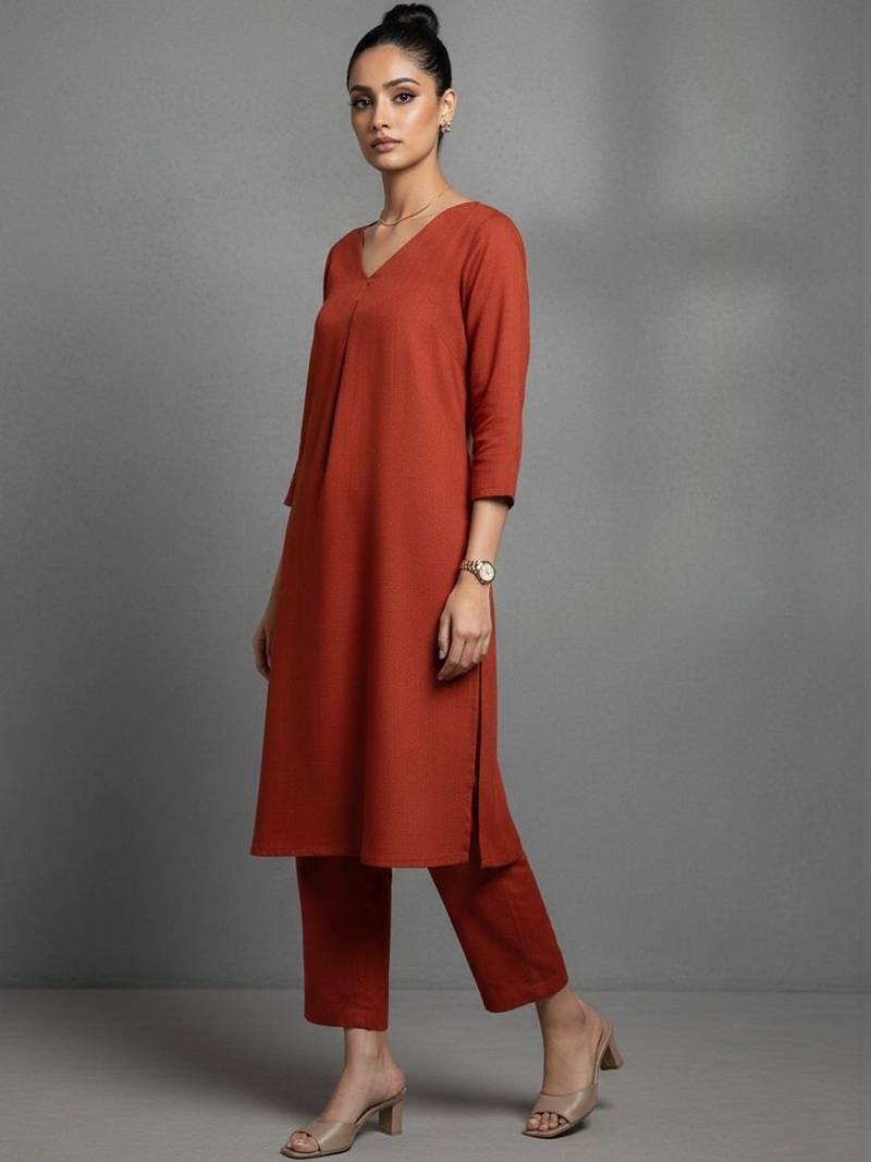 women regular workwear kurta with trousers