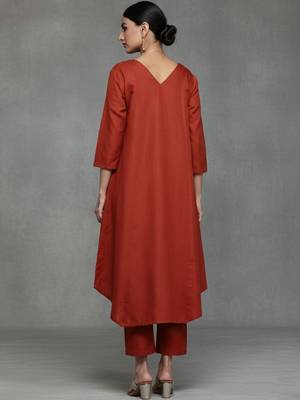 women regular workwear kurta with trousers 4
