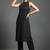 women striped regular silk crepe workwear kurta with trousers