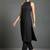 women striped regular silk crepe workwear kurta with trousers