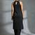 women striped regular silk crepe workwear kurta with trousers