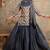 Blue cotton floral printed gopi dress style kurta skirt with dupatta