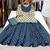 Blue cotton floral printed gopi dress style kurta skirt with dupatta