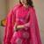 Pink cotton floral printed ethnic kurta set with dupatta