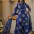 Blue cotton floral printed ethnic kurta set with dupatta