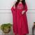 Pink cotton embroidered zari work ethnic kurta set with dupatta