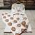 Brown cotton floral printed ethnic kurta set with dupatta