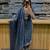 Blue cotton embroidered thread work ethnic kurta set with dupatta