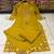 Yellow cotton embroidered thread work ethnic kurta set with dupatta
