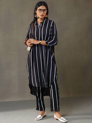 women printed smart office kurta with trousers 1
