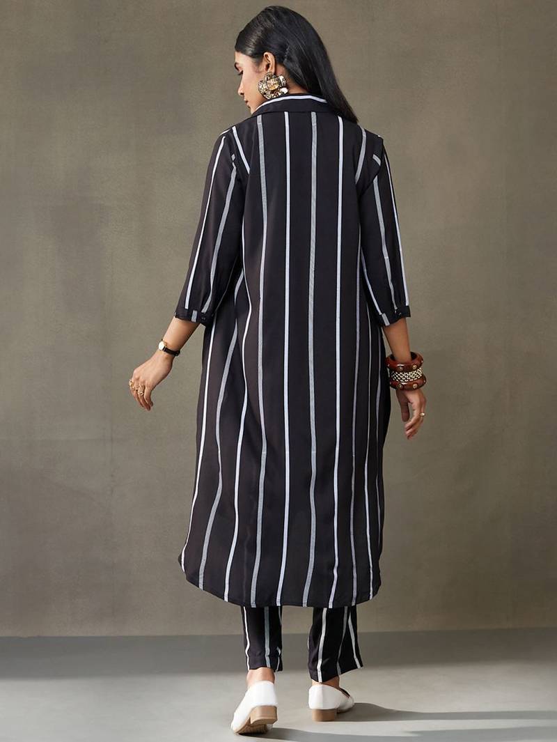 women printed smart office kurta with trousers