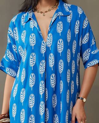 women ethnic motifs printed smart office kurta with trousers 2