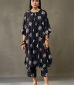 women floral printed smart office kurta with trousers