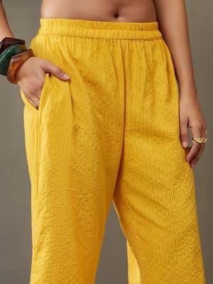 women cotton smart office kurta with trousers 3