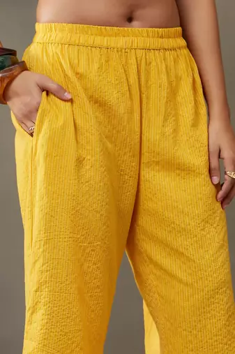 women cotton smart office kurta with trousers