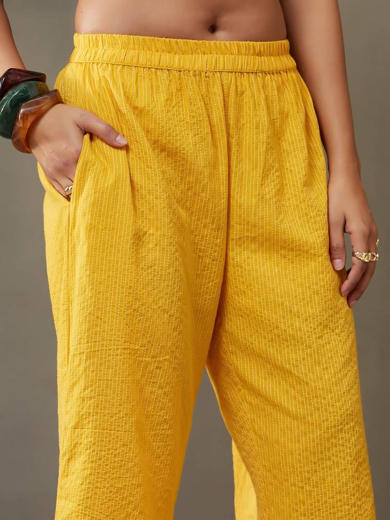 women cotton smart office kurta with trousers