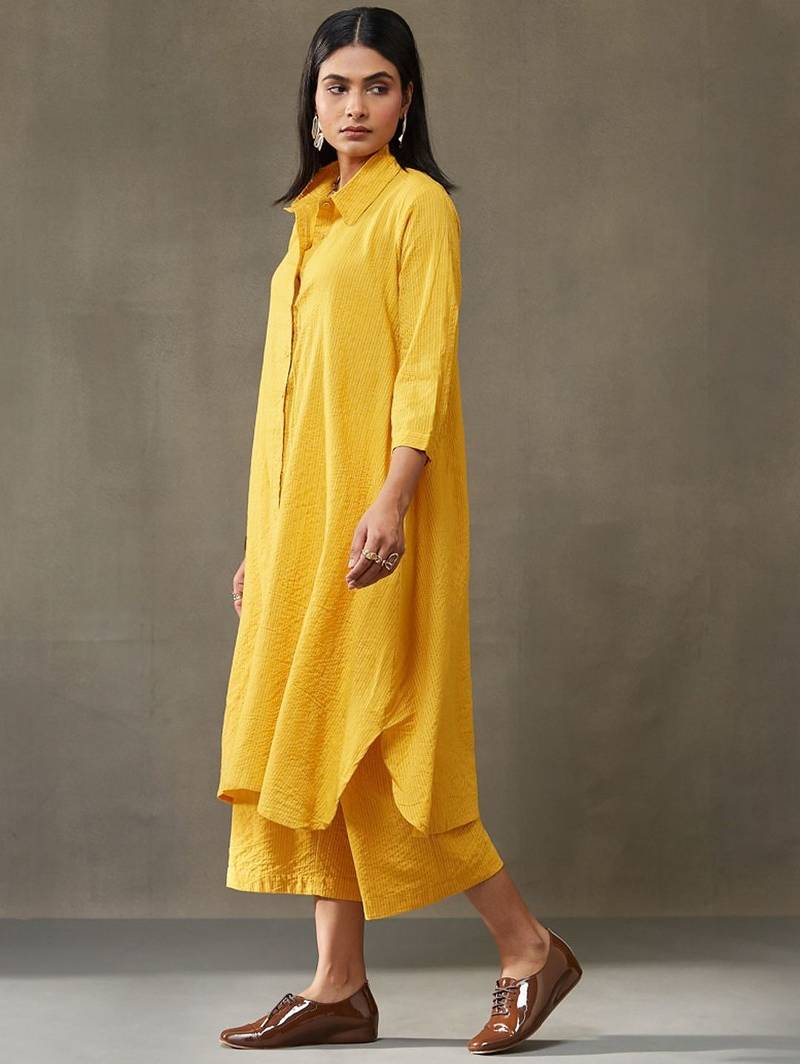women cotton smart office kurta with trousers