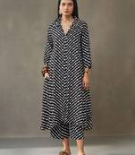 women cotton button-down smart office kurta with trousers