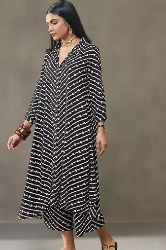 women cotton button-down smart office kurta with trousers