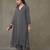 women cotton button-down smart office kurta with trousers