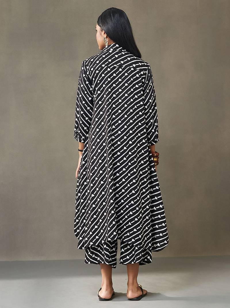 women cotton button-down smart office kurta with trousers