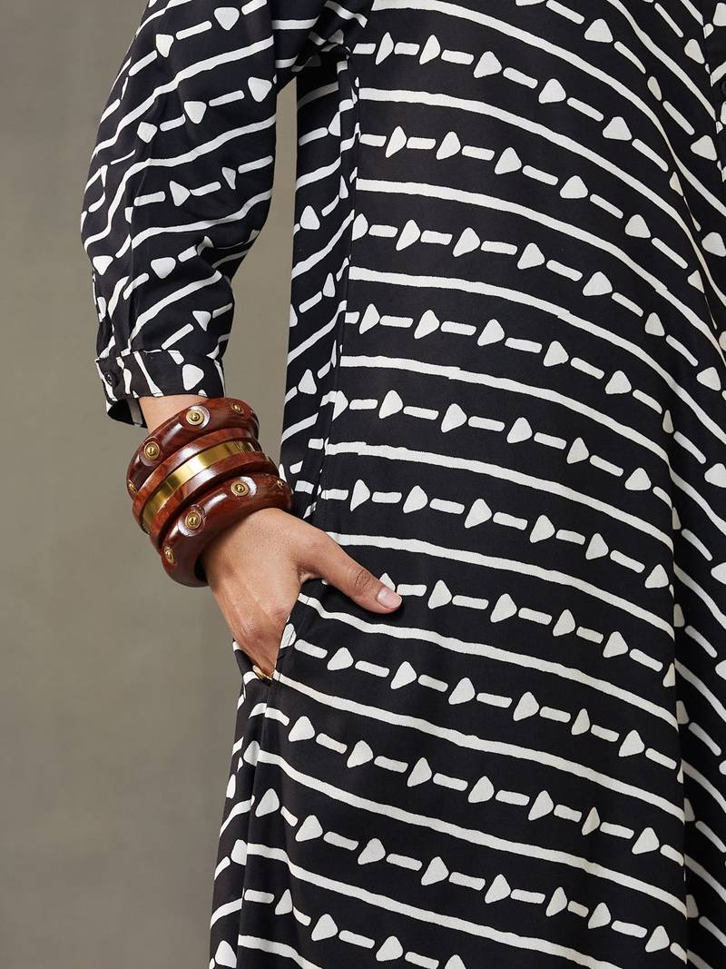 women cotton button-down smart office kurta with trousers