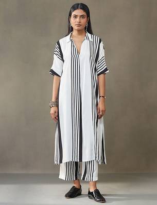 women printed smart office kurta with trousers 1