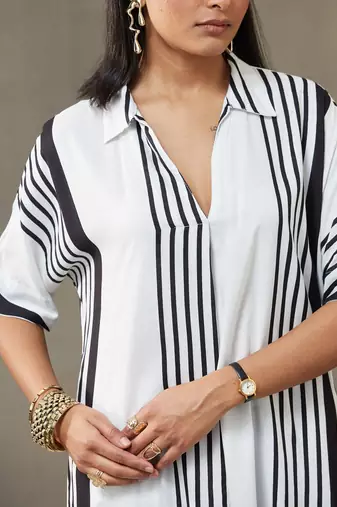 women printed smart office kurta with trousers
