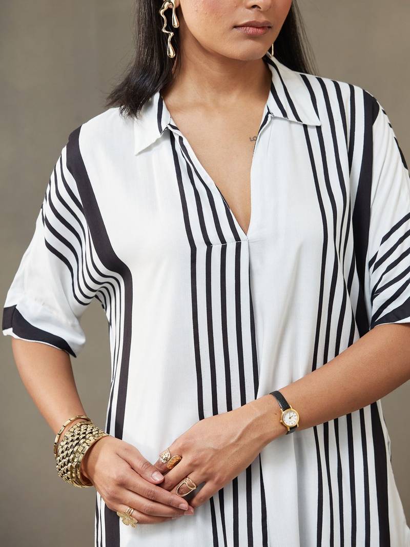 women printed smart office kurta with trousers