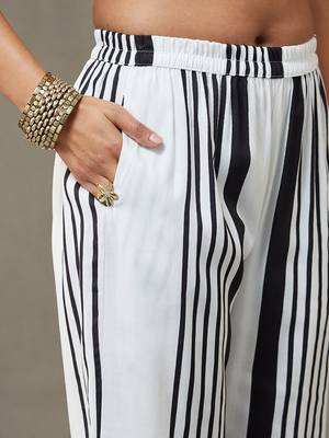 women printed smart office kurta with trousers 3