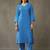 women printed smart office kurta with trousers