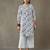 women floral printed cotton work tailored-fit kurti with palazzos