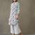 women floral printed cotton work tailored-fit kurti with palazzos