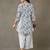 women floral printed cotton work tailored-fit kurti with palazzos