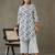 women floral printed cotton work tailored-fit kurti with palazzos