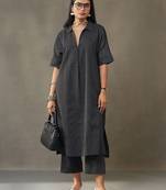 women kantha cotton smart office kurta with trousers