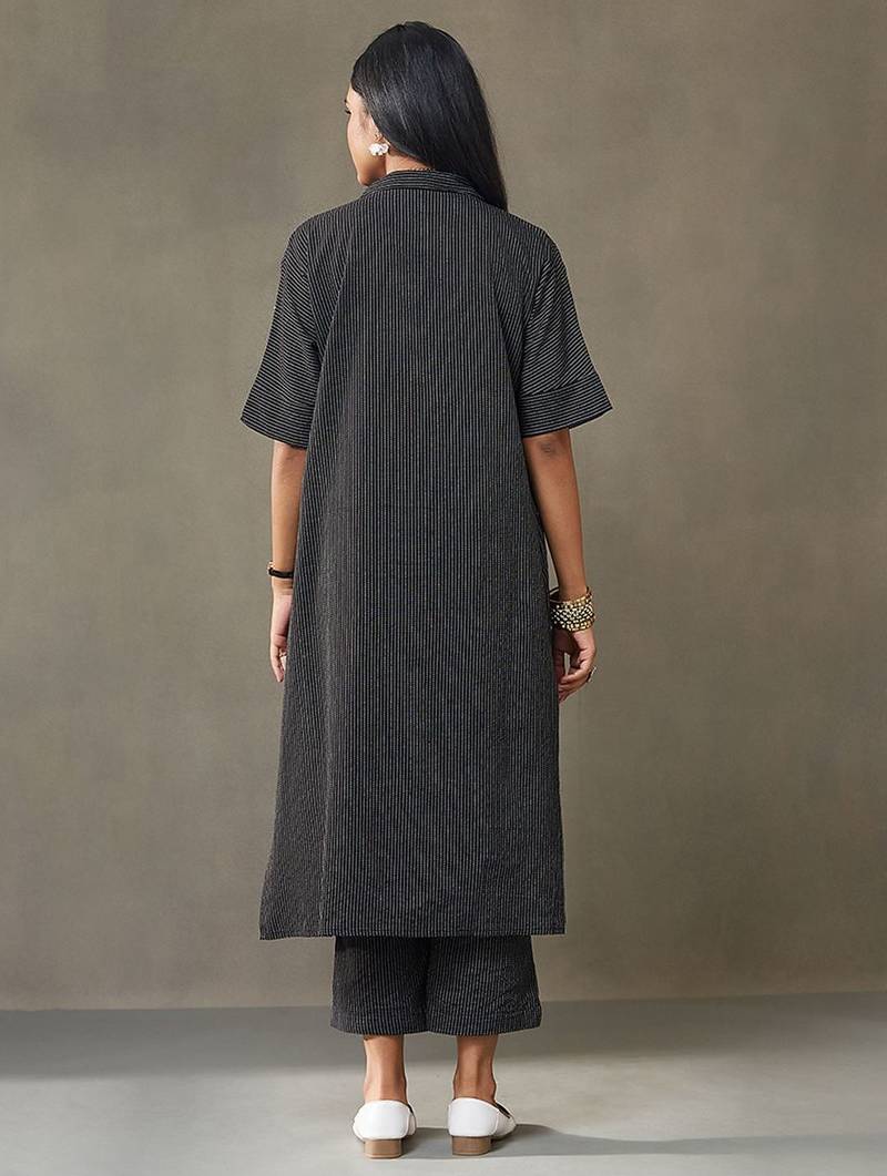 women kantha cotton smart office kurta with trousers