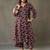 women floral printed cotton button-down smart office kurta with trousers