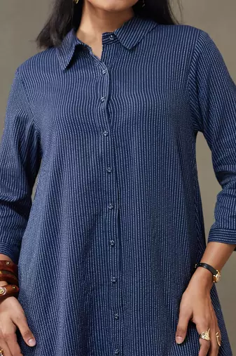 women printed cotton structured work kurta with palazzos