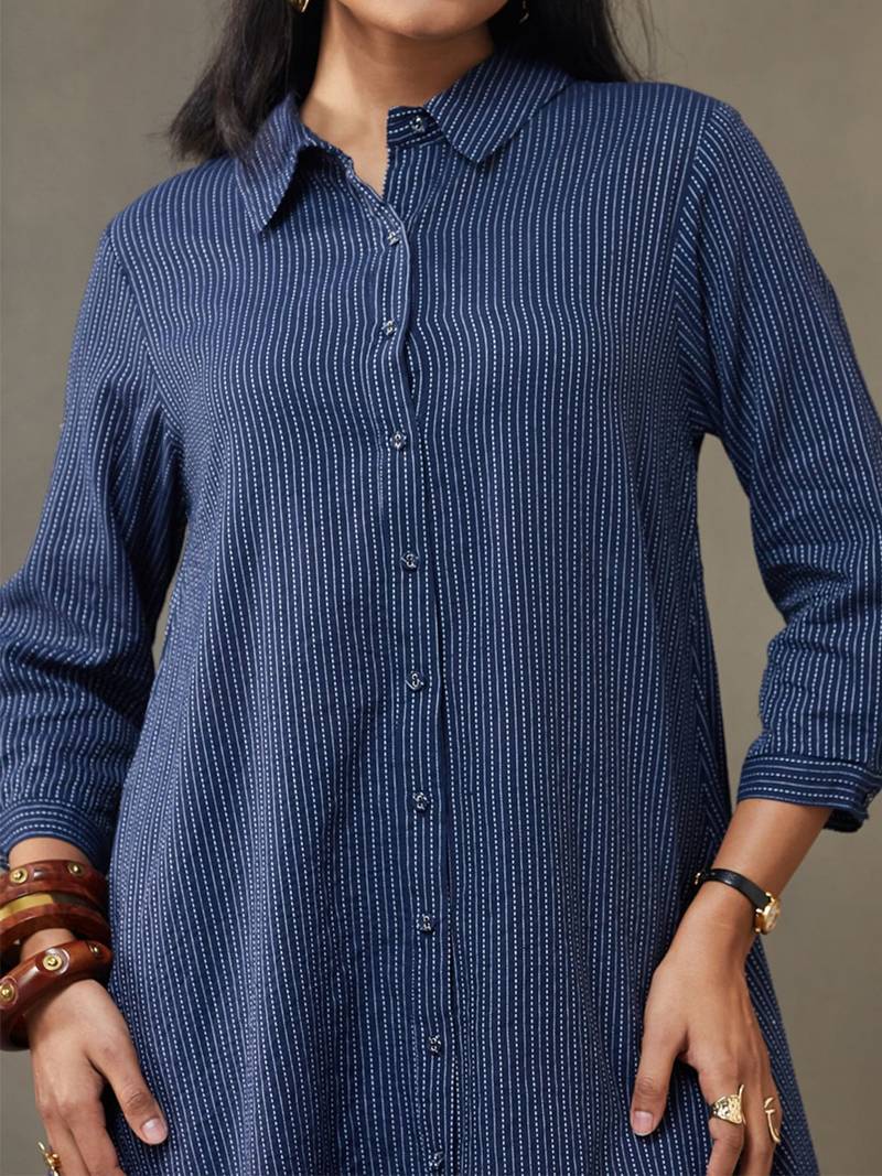 women printed cotton structured work kurta with palazzos