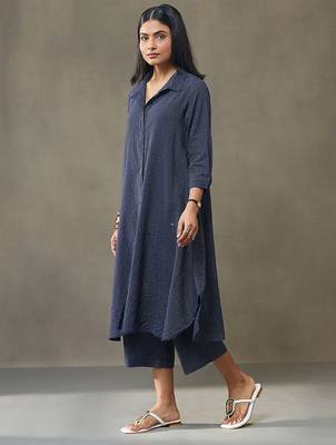 women printed cotton structured work kurta with palazzos 3