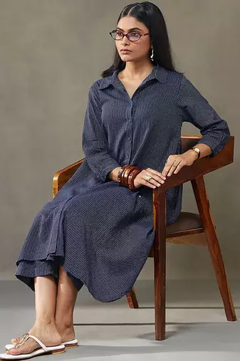 women printed cotton structured work kurta with palazzos