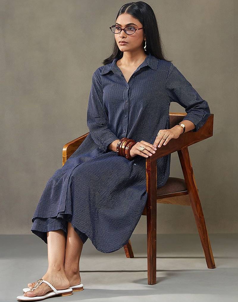 women printed cotton structured work kurta with palazzos
