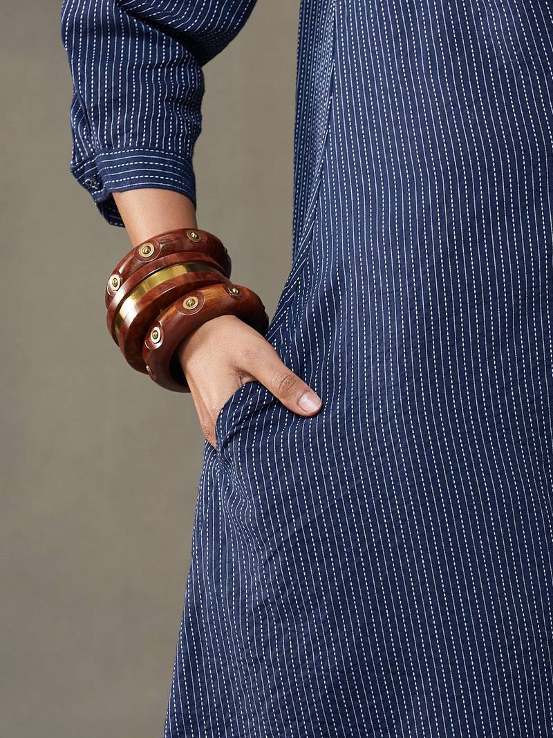 women printed cotton structured work kurta with palazzos