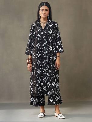 women floral printed structured work kurta with palazzos 1