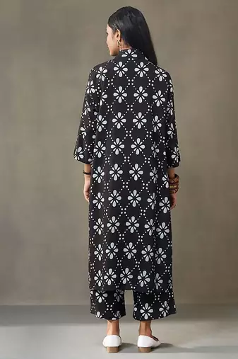 women floral printed structured work kurta with palazzos