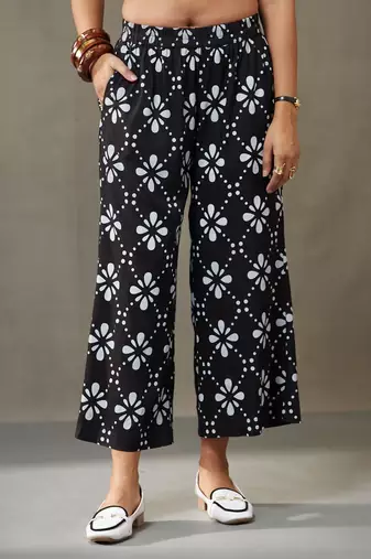 women floral printed structured work kurta with palazzos
