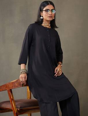 women work tailored-fit kurti with palazzos 6