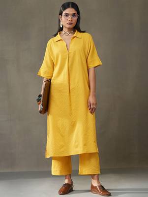 women kantha cotton smart office kurta with trousers 1